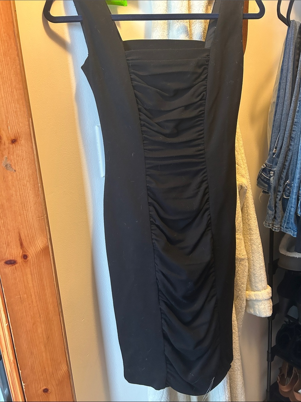 Taylor Black Ruched Panel Midi Dress